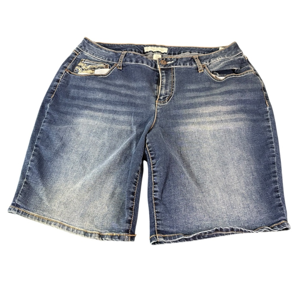 Est 1946 Denim Shorts Womens Size 16W Embroidery Stretch Classic (429